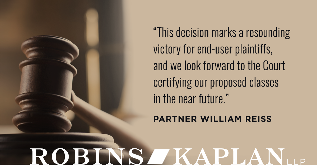 Indirect Purchaser Plaintiffs Defeat Defendants’ Partial Summary