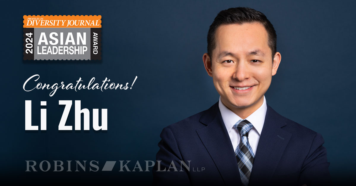 Li Zhu Honored with Profiles in Diversity Journal's Asian Leadership